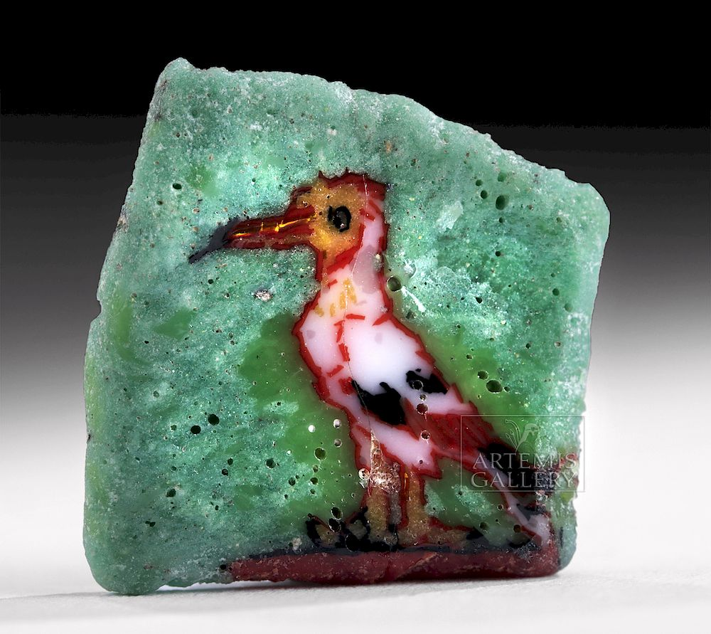 Egyptian Graeco Roman Glass Inlay of a Bird Egypt Graeco