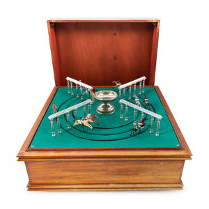 A Horse Racing Gambling Parlor Game With Original Wooden Box