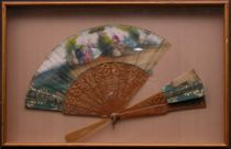 Hand painted Silk Fan C 19th Century This hand painted