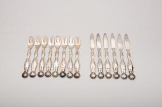 GEORG JENSEN Pattern 55 Silver Fish Service GEORG JENSEN PATTERN