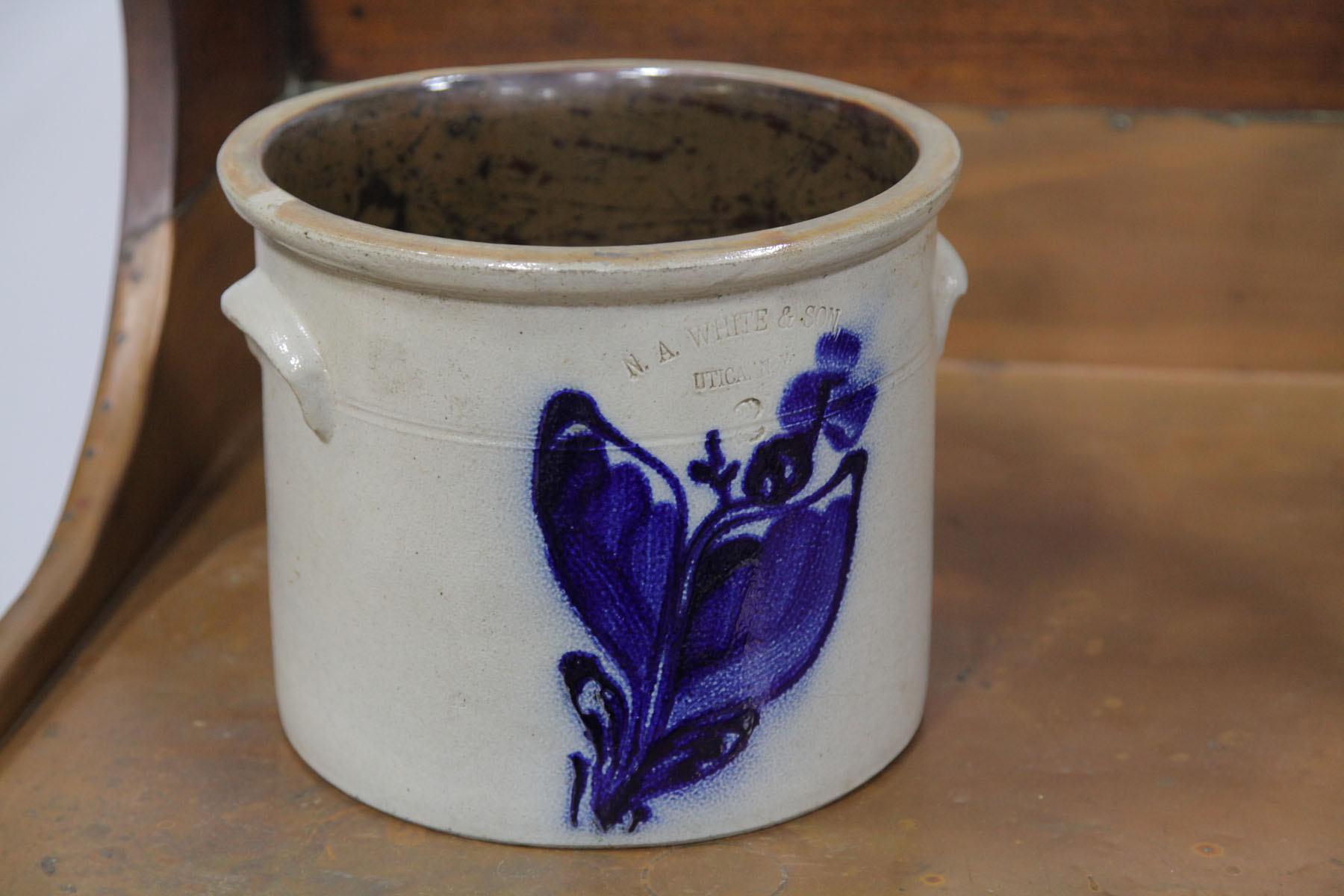 STONEWARE CROCK New York late 19th century Two gallon stoneware