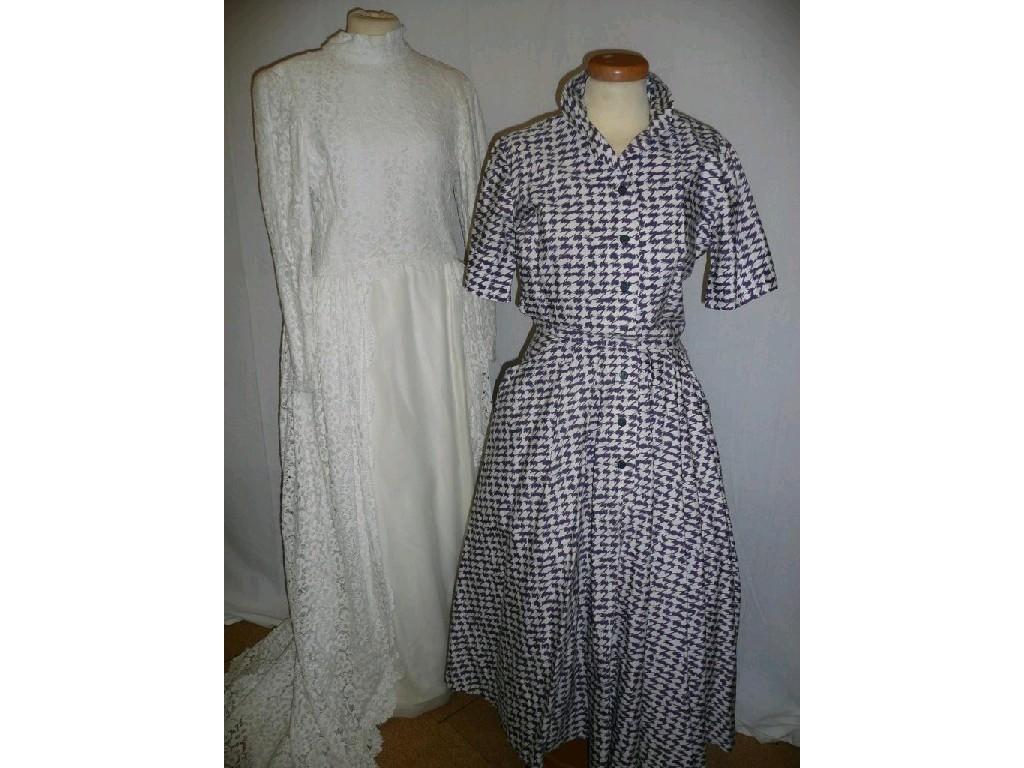 Horrockese s vintage shirtwaister summer dress in a purple dogtooth