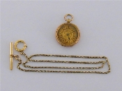 A late 19th century 18 carat gold fob watch the