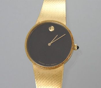 A Gentleman s 14k Gold Movado Wristwatch 14k yellow gold