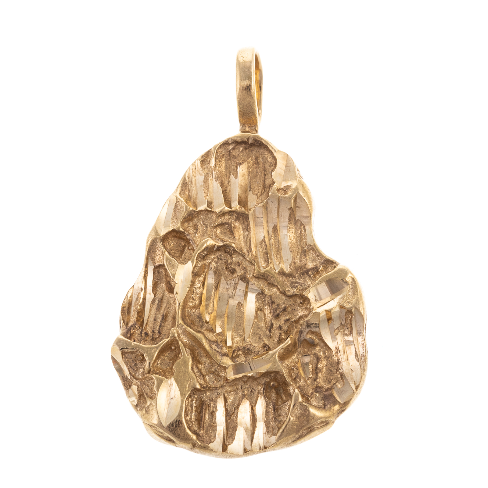 A TEXTURED NUGGET PENDANT IN 14K 14K yellow gold textured
