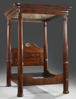 American Rococo Mahogany Full Tester Bed mid 19th century of