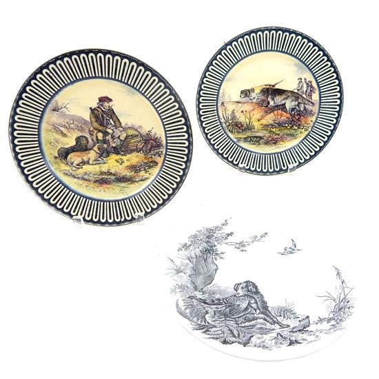 Three late 19th early 20th C plates two early 20th