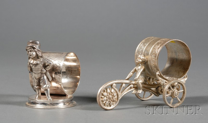 Two American Victorian Silverplate Napkin Rings late 19th century a