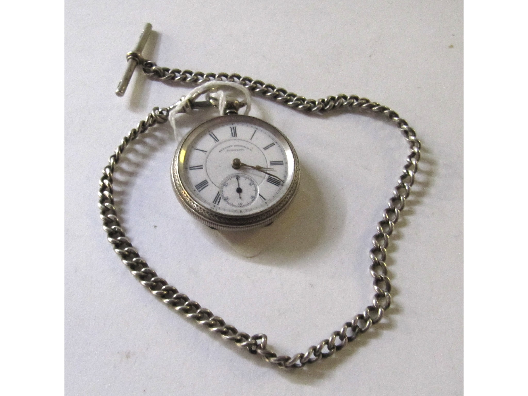 A silver cased pocket watch by Stewart Dawson Company Liverpool