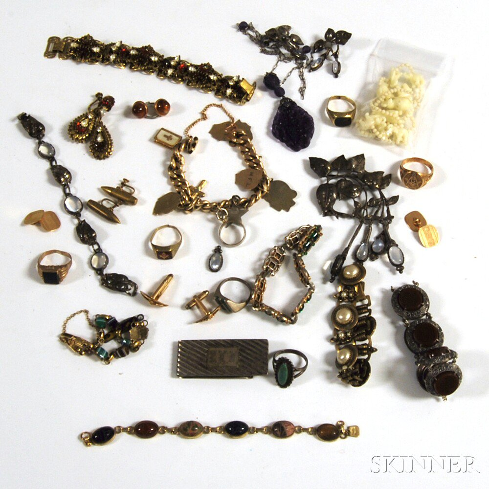 Small Collection and Antique Estate and Costume Jewelry including a