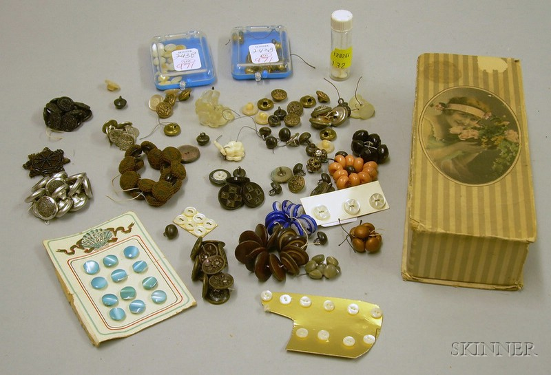Small Group of Buttons 19th and 20th century including geometric