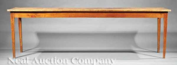 An Antique English Walnut Work Table late 19th c plank