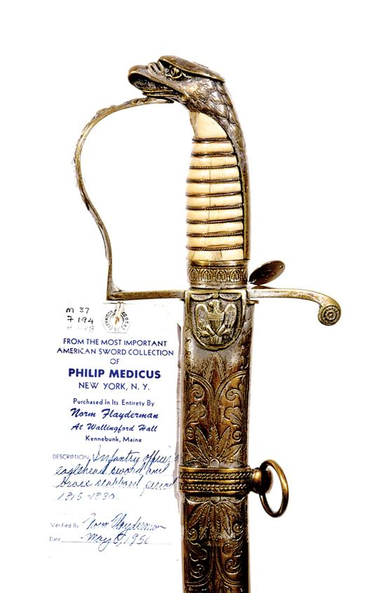 U S Infantry officer s saber and scabbard circa 1815