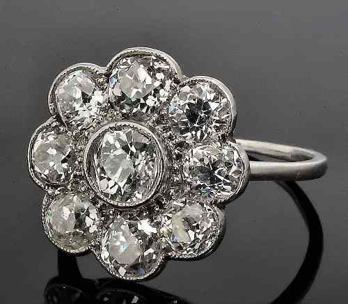 An early 20th Century silvery coloured metal mounted all diamond