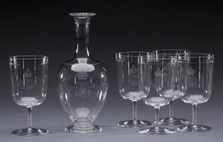 Continental clear crystal beverage set comprising 1 carafe having a