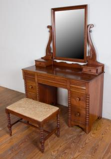Burris Cherry Vanity Set Burris Manufacturing Company cherry dressing table