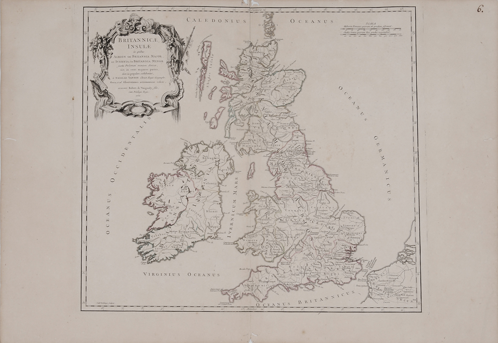18th Century Map of Great Britain Brittanicae Insulae in quibis