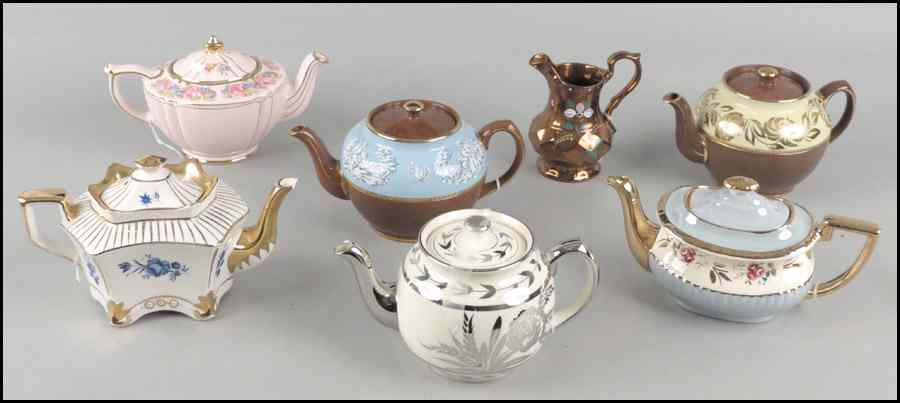 FOUR SADLER LUSTERWARE TEAPOTS Together with lusterware by Arthur Wood