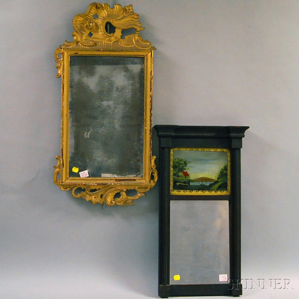 Two Early Mirrors 18th and 19th century a gilt rococo