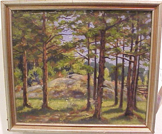 H or A Stohr oil on canvas landscape with sunlit