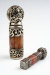 2 BHUTANESE WAX SEALS Silver Fitted Carnelian a text stamp