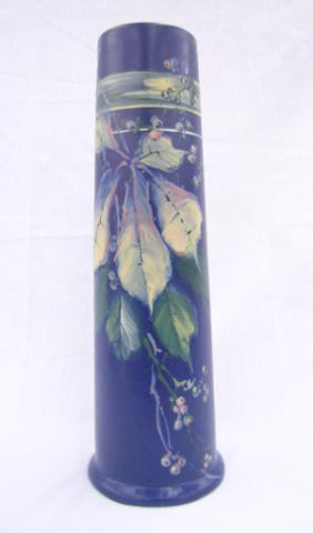 Weller Hudson 1920 s 30 s Blue and Decorated Vase