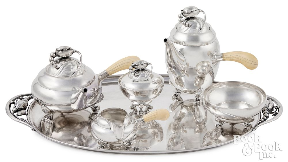 Georg Jensen sterling silver tea coffee service Georg Jensen sterling