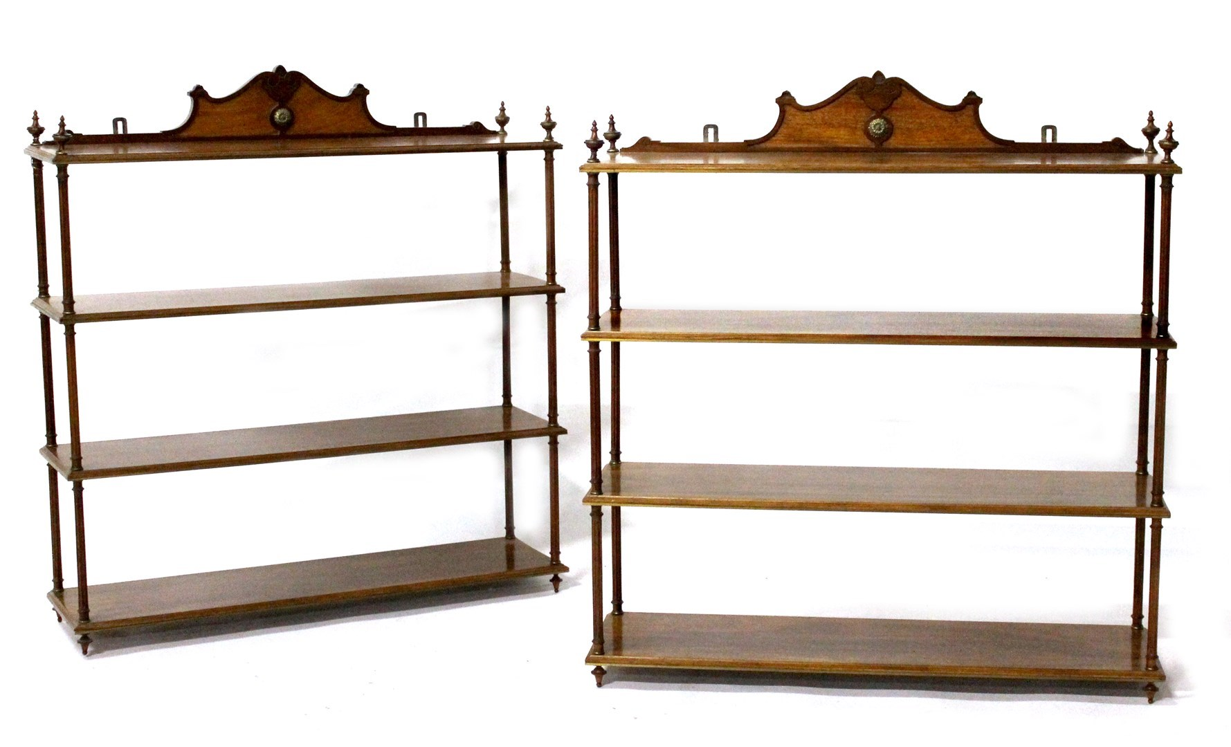 A pair of 19th century gilt metal mounted mahogany open