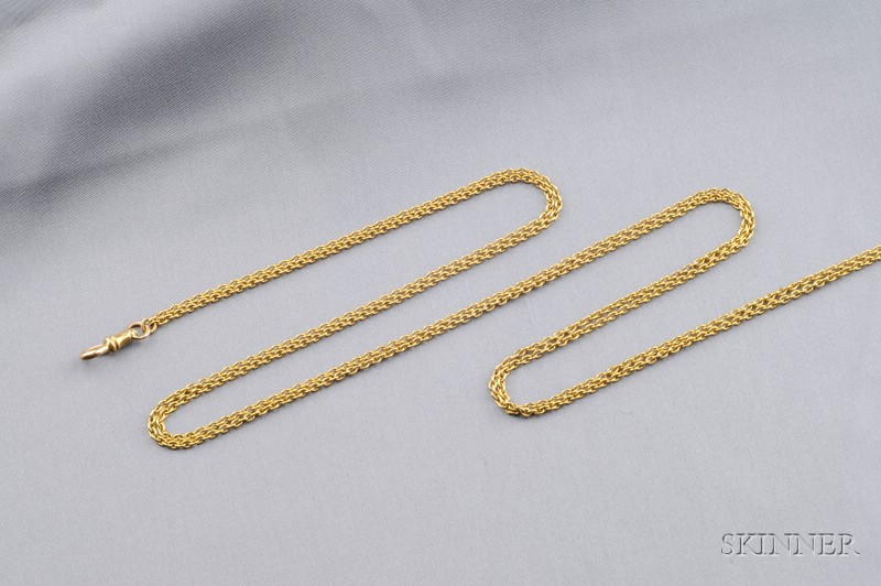 Antique 14kt Gold Watch Chain composed of delicate trace links