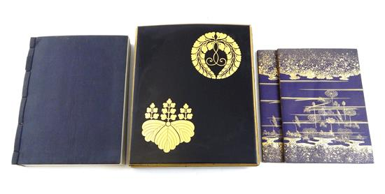 ASIAN Three Japanese Buddhist Sutras enclosed in decorative lacquered box