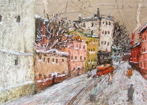 Artist Kaplan Anatole possibly Title Street Scene Date 1993 Medium