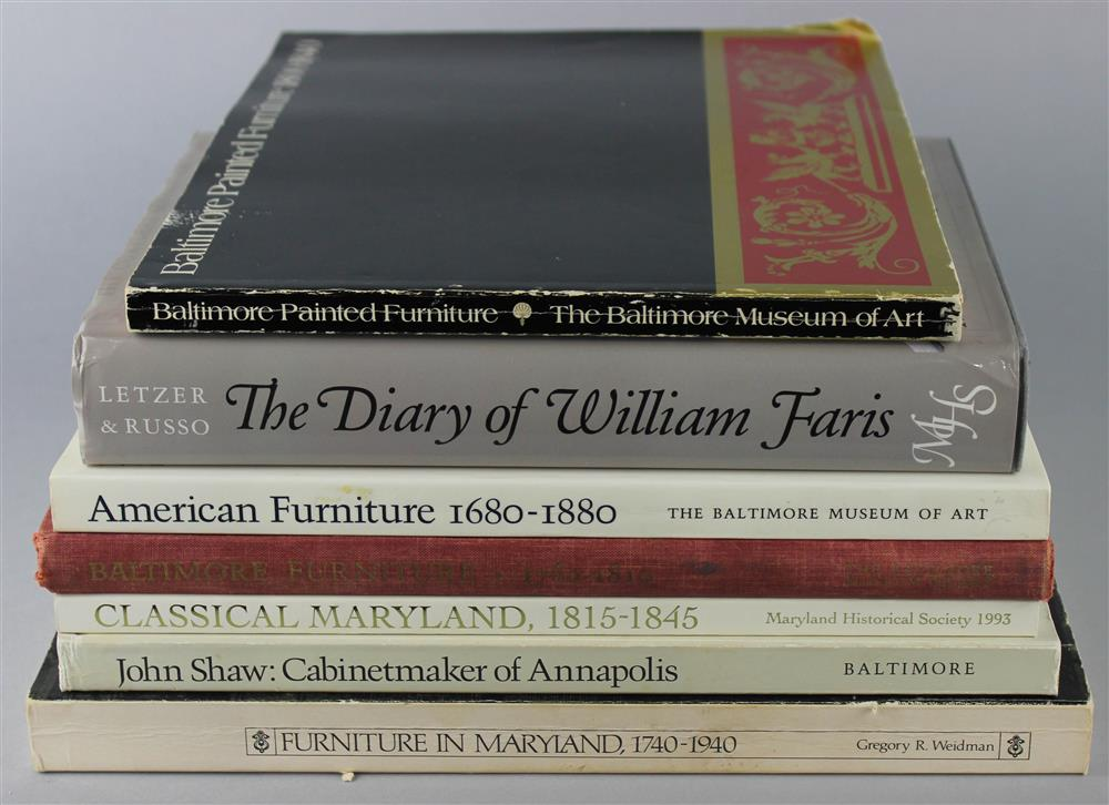 REFERENCE BOOKS ON MARYLAND FURNITURE AND ANTIQUES including the Baltimore