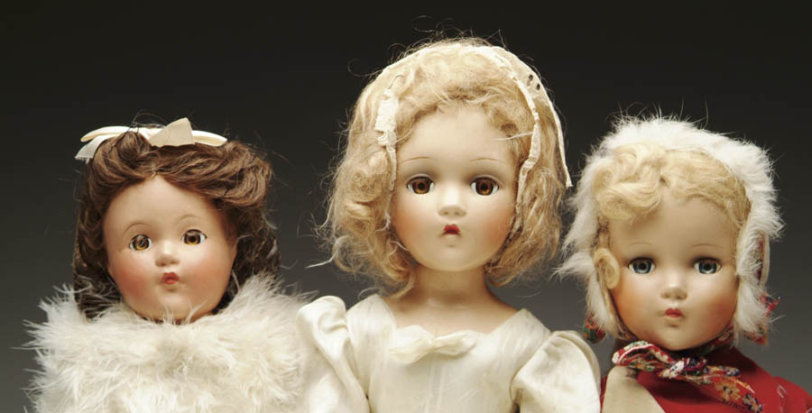 LOT OF 3 AMERICAN COMPOSITION DOLLS 1 20 1 2