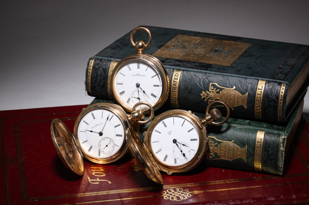 THREE KEY WIND COLUMBUS POCKET WATCHES American and Swiss 4th