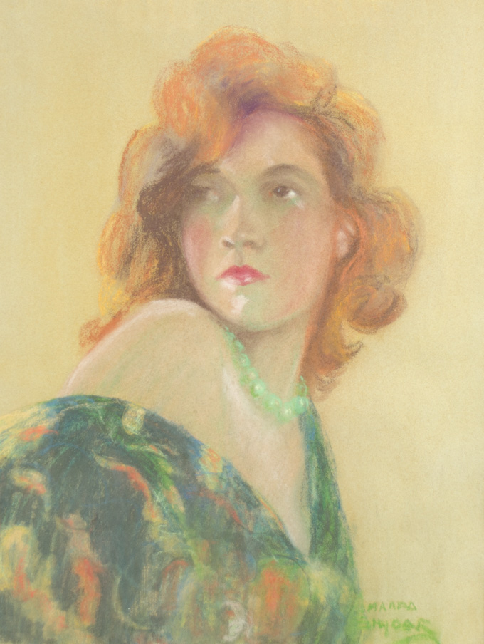 AMANDA TESTER SNYDER PASTEL ON PAPER Oregon 1894 1980 Portrait