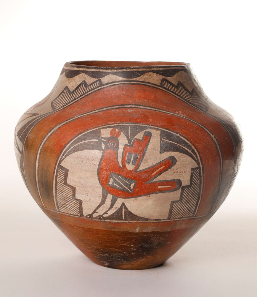 Zia Polychrome Storage Jar ca 1930 Zia Polychrome Storage Jar