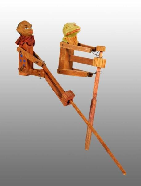Lot of 3 Composition Wood Animal Toys Description German Very