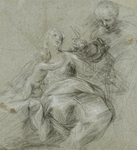ITALIAN SCHOOL 17TH CENTURY Study of the Holy Family Verso