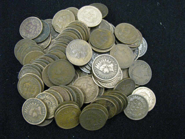 102 Mixed Indian Head Cents 161 Wheat Cents from same