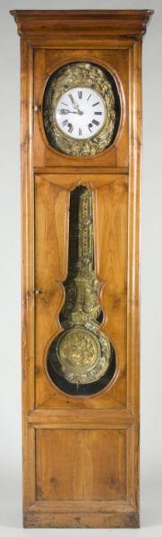 Continental Tall Case Clock 19th century case with fruitwood front