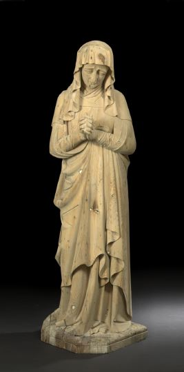 Large Continental Carved Wooden Figure of The Sorrowing Virgin second