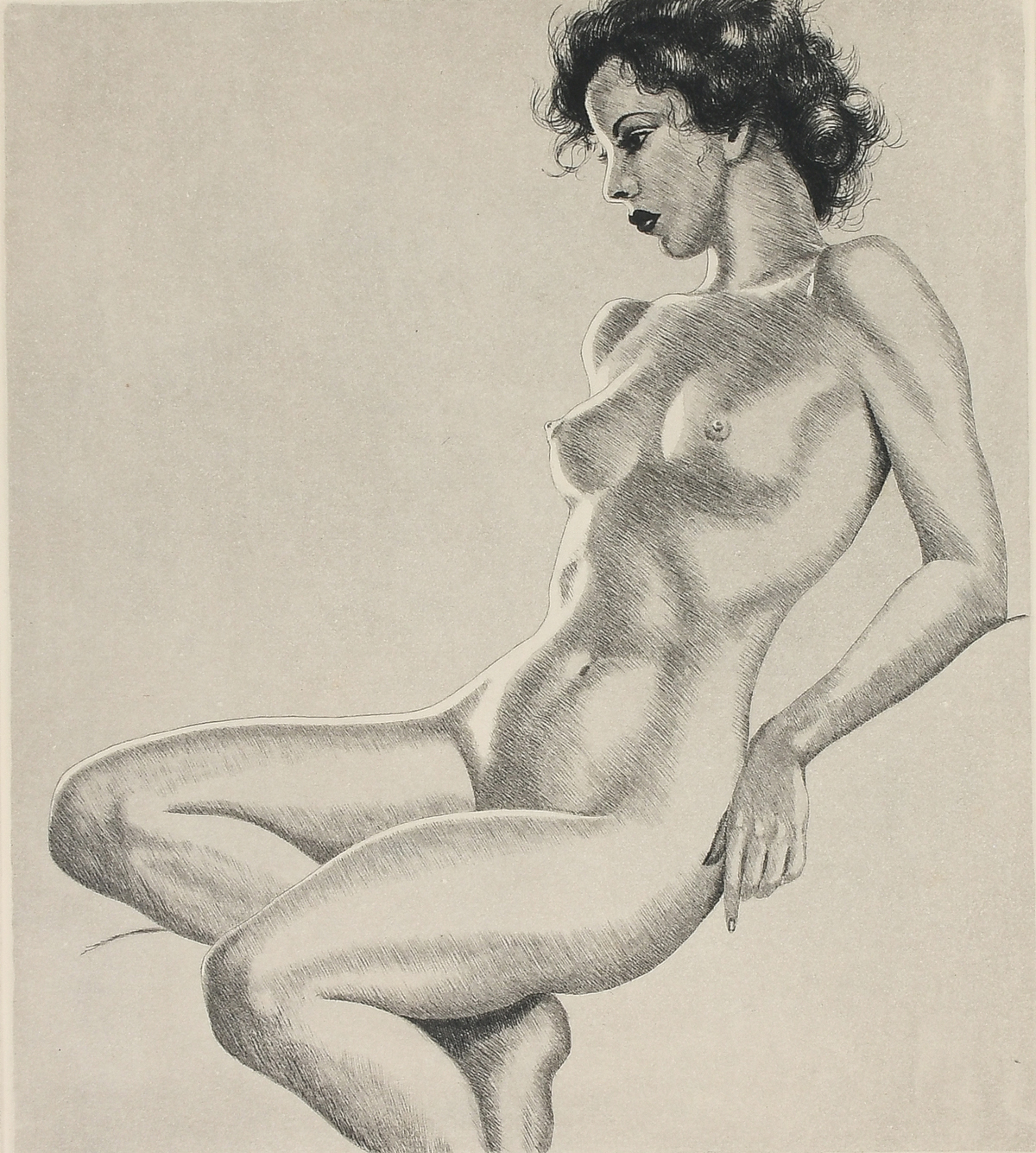 HOBBS Morris Henry American 1892 1967 Narida Etching impression size