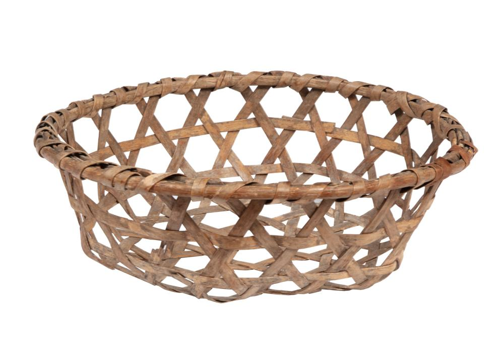 CHEESE BASKETAntique Cheese Basket woven rattan h 6 1 2