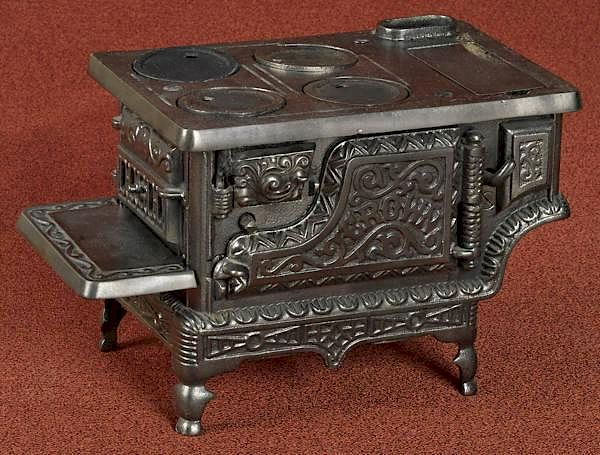 Grey Iron cast iron Crown toy stove 6 3 4