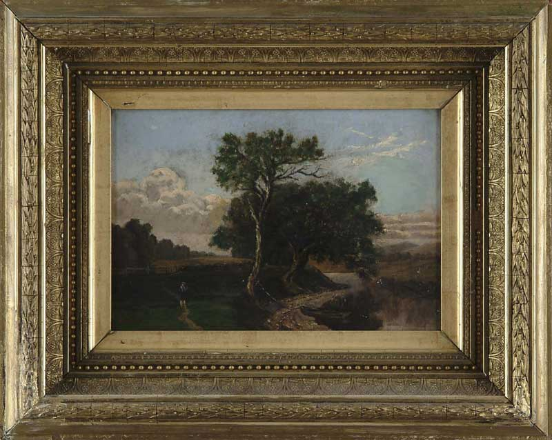 EDWARD C COATES American 1816 1871 GOING FISHING Oil on