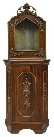 Italian painted corner niche cabinet early 20th c shell and