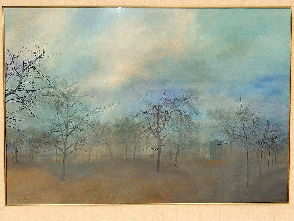 Michel Ciry Watercolor Landscape Michel Ciry France 1919 Watercolor depicting
