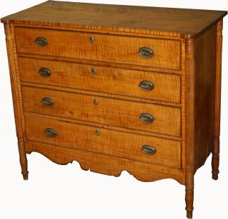 Vermont Tiger Maple Sheraton Chest Western Vermont tiger and curly