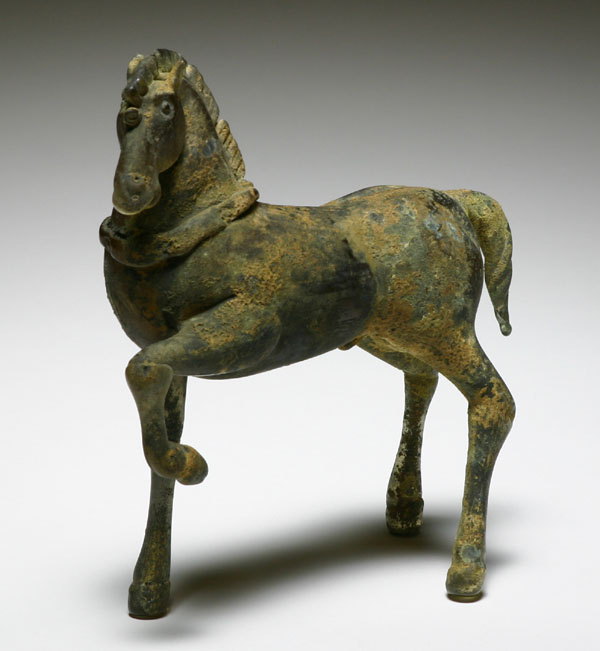 Early Scavo Murano art glass horse Heavy corroded surface with