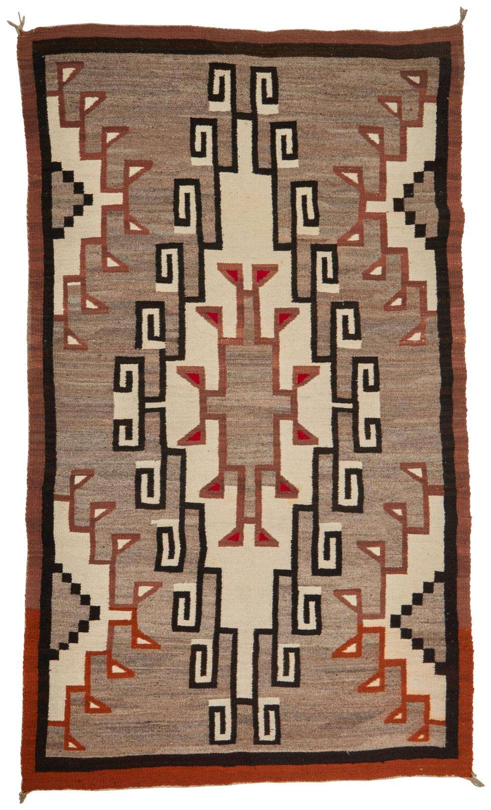 A Navajo Regional rug Mid 20th Century Woven in cream